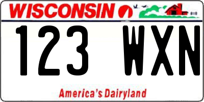WI license plate 123WXN