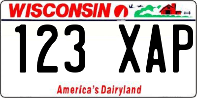 WI license plate 123XAP