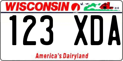 WI license plate 123XDA