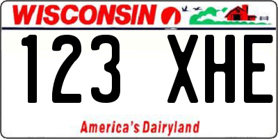 WI license plate 123XHE