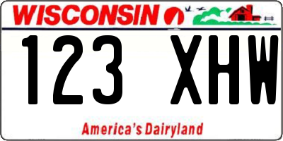 WI license plate 123XHW