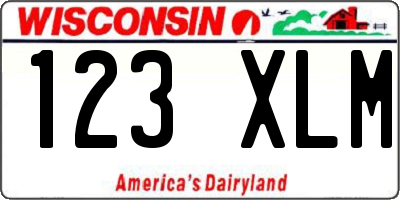 WI license plate 123XLM