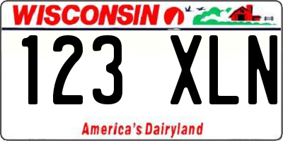 WI license plate 123XLN