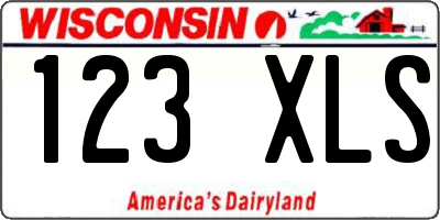 WI license plate 123XLS