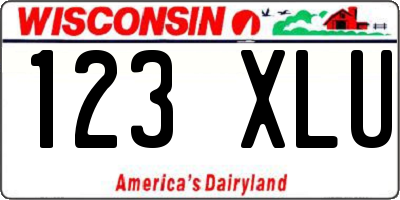 WI license plate 123XLU