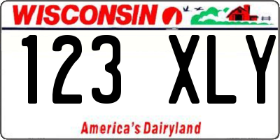 WI license plate 123XLY