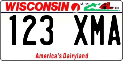 WI license plate 123XMA