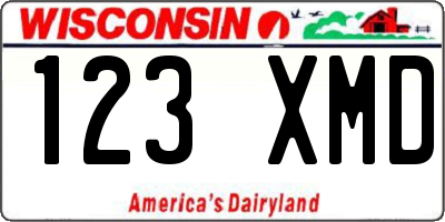 WI license plate 123XMD