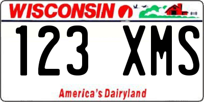 WI license plate 123XMS