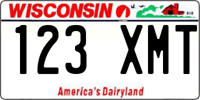 WI license plate 123XMT