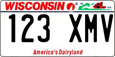 WI license plate 123XMV