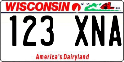 WI license plate 123XNA