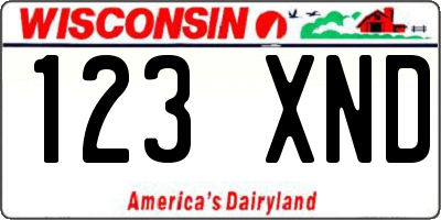 WI license plate 123XND