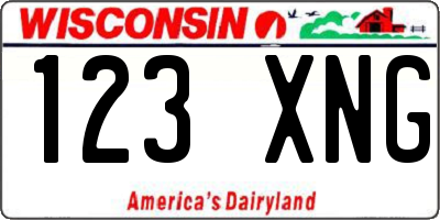 WI license plate 123XNG