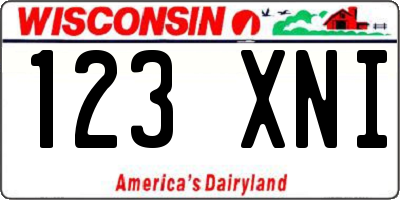 WI license plate 123XNI