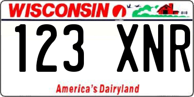 WI license plate 123XNR