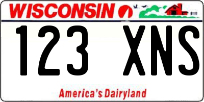 WI license plate 123XNS