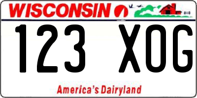 WI license plate 123XOG
