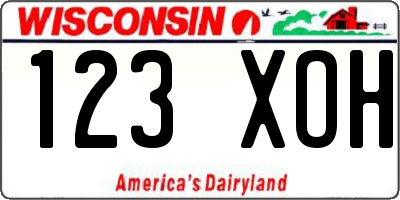 WI license plate 123XOH