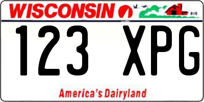 WI license plate 123XPG