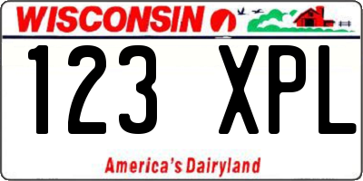 WI license plate 123XPL