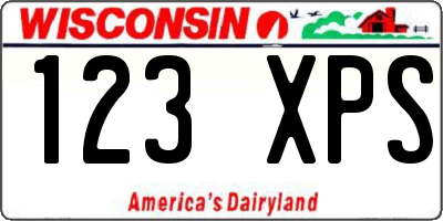 WI license plate 123XPS