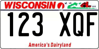 WI license plate 123XQF