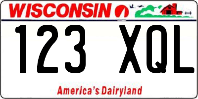 WI license plate 123XQL