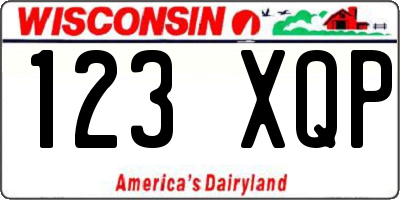WI license plate 123XQP