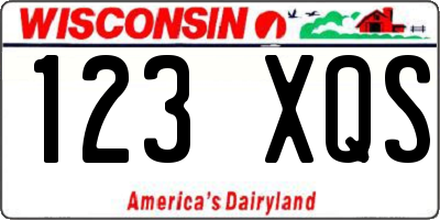 WI license plate 123XQS