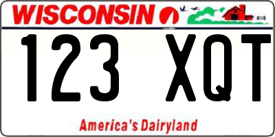 WI license plate 123XQT