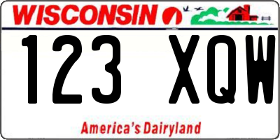 WI license plate 123XQW