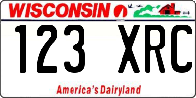 WI license plate 123XRC