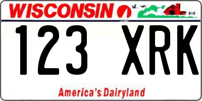 WI license plate 123XRK