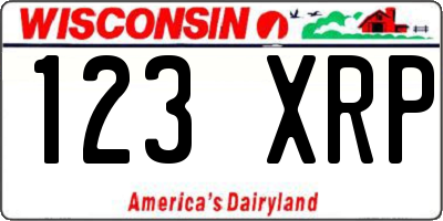WI license plate 123XRP