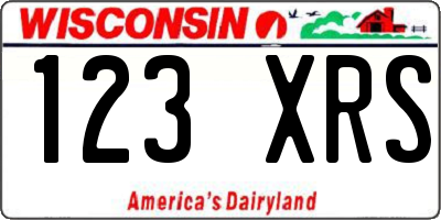 WI license plate 123XRS