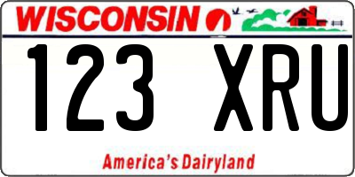 WI license plate 123XRU