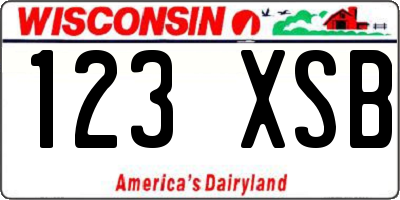 WI license plate 123XSB