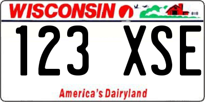 WI license plate 123XSE