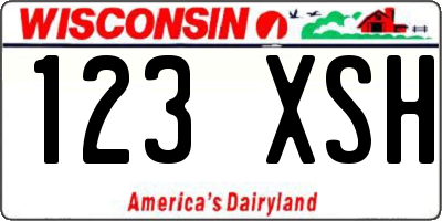 WI license plate 123XSH