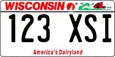 WI license plate 123XSI