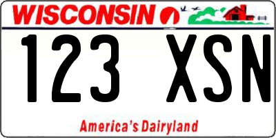 WI license plate 123XSN