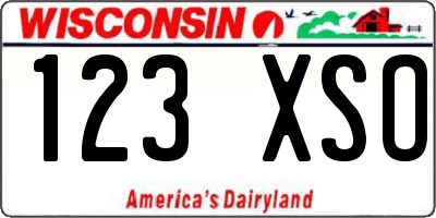 WI license plate 123XSO