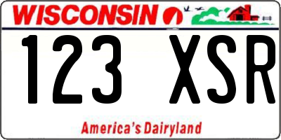 WI license plate 123XSR