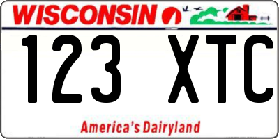 WI license plate 123XTC