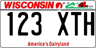 WI license plate 123XTH