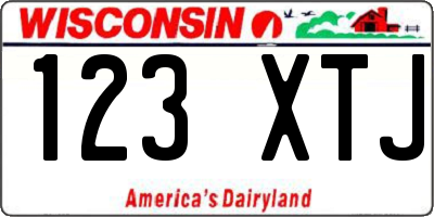 WI license plate 123XTJ