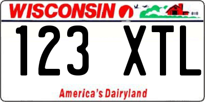 WI license plate 123XTL