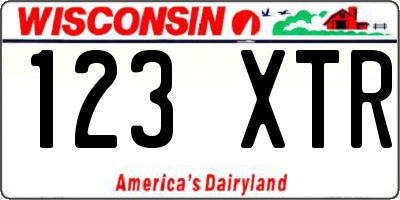 WI license plate 123XTR