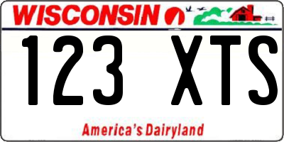 WI license plate 123XTS